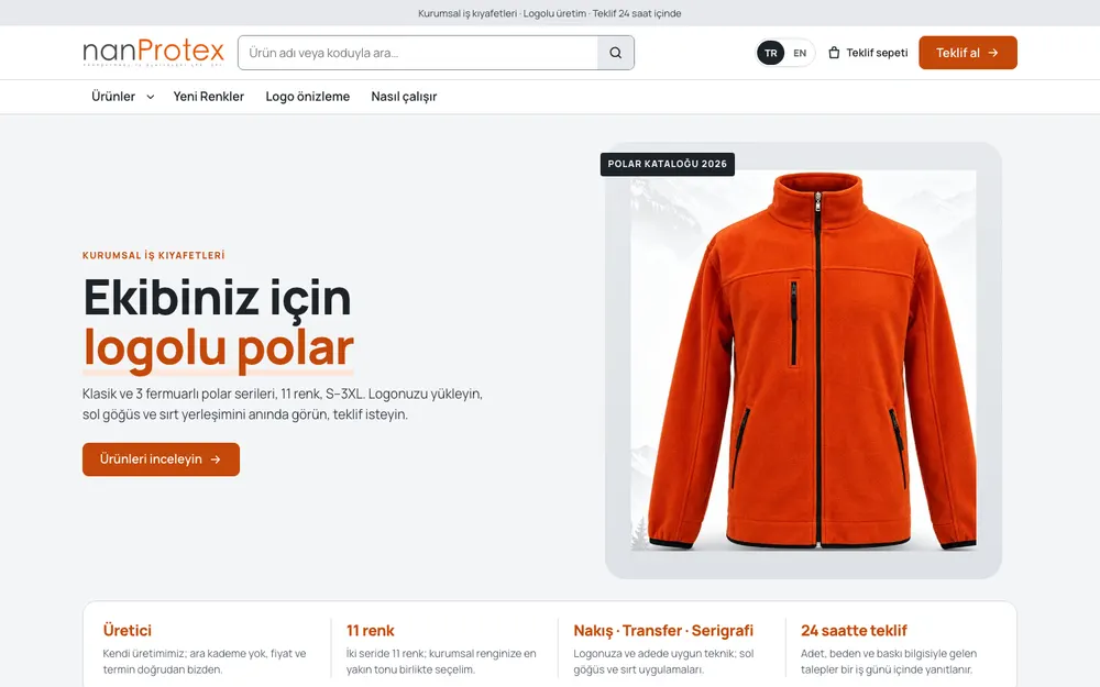 Seçenek 1 ana sayfa önizlemesi